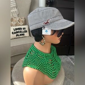 ✨NEW Vintage style train conductor American Eagle 🦅 Black and White Striped Hat